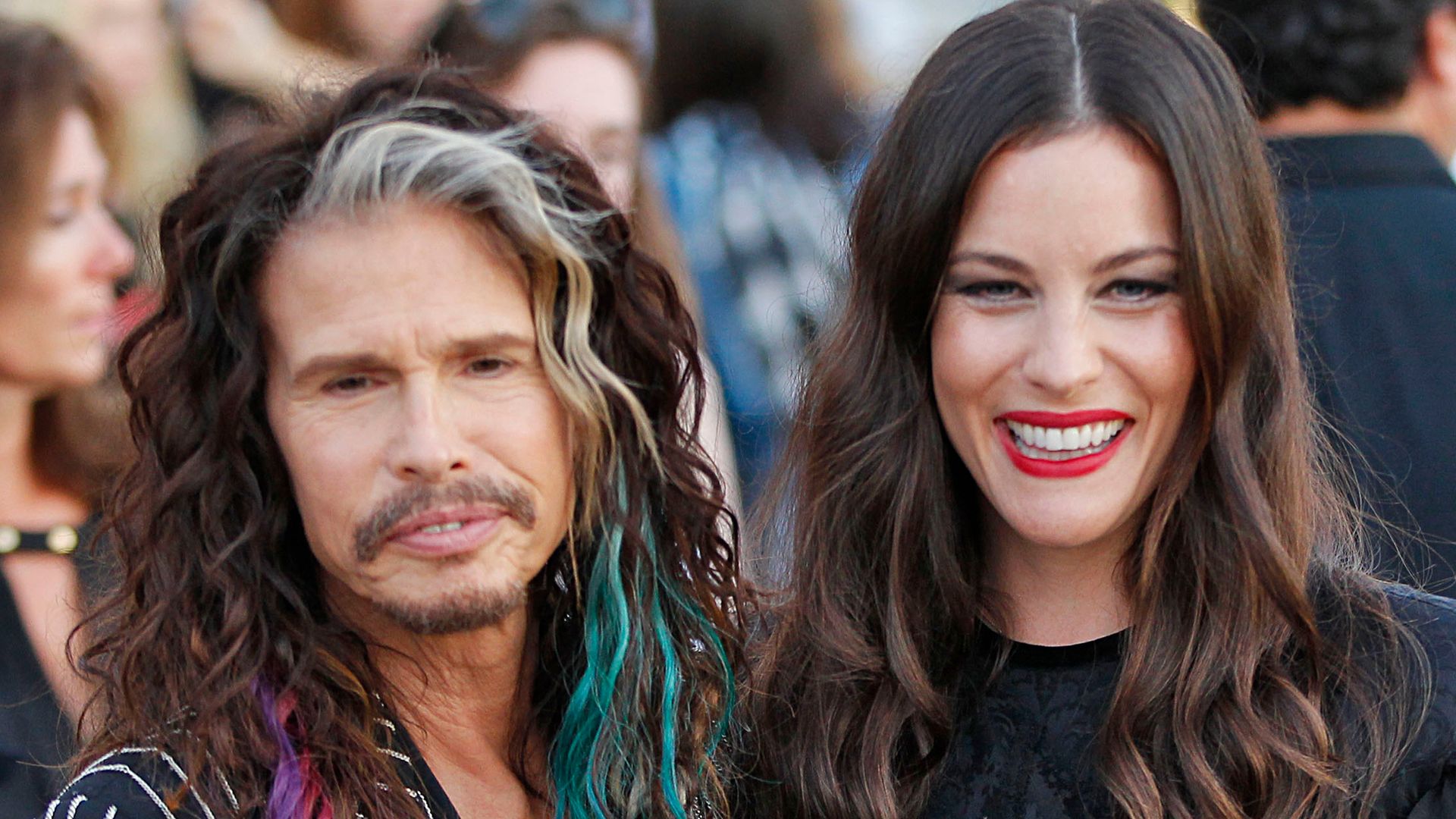 Steven Tyler and Liv Tyler the runway at the Givenchy fashion show