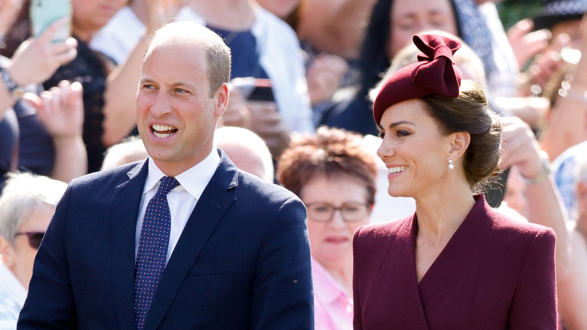 The Prince and Princess of Wales at a service marking the late Queen's life