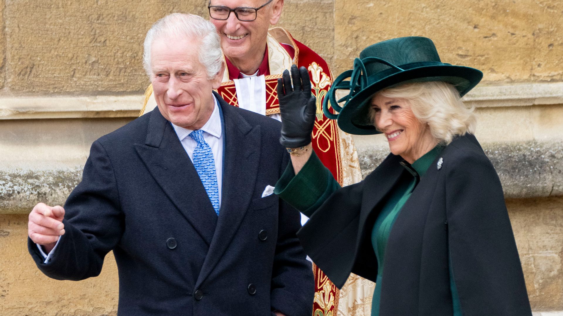 King Charles and Queen Camilla attend the Easter Mattins Service at St George's Chapel, Windsor Castle 