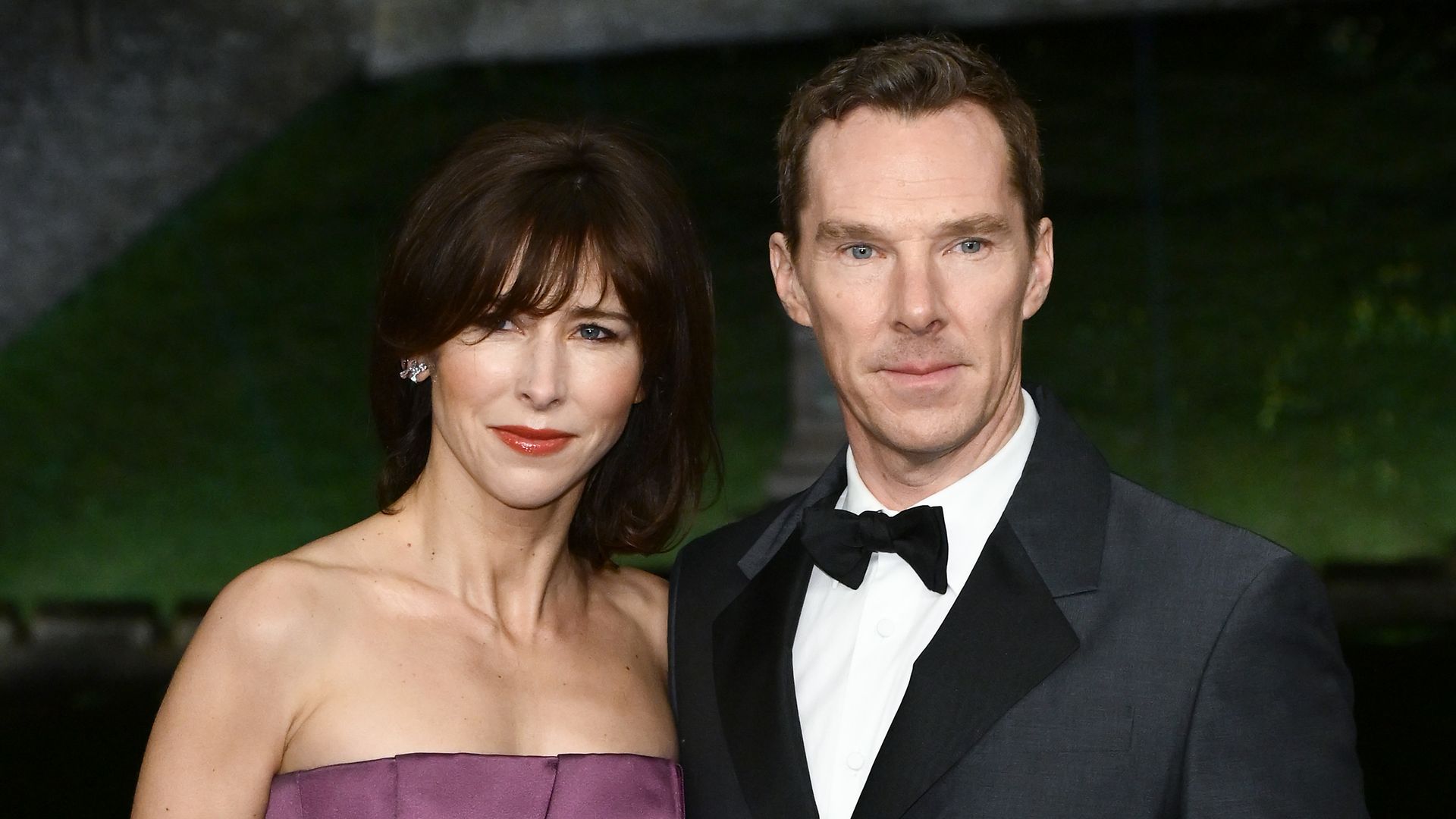 Benedict Cumberbatch with his arm around Sophie Hunter