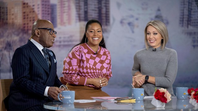 Dylan Dreyer, Al Roker and Sheinelle Jones in the Today Show studios 