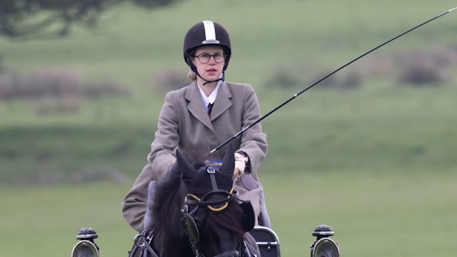 Lady Louise Mountbatten Windsor competing in the Dressage Section of The Windsor Park Carriage Driving Trials.