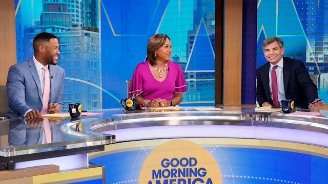 GMA hosts Robin Roberts, George Stephanopoulos and Michael Strahan 