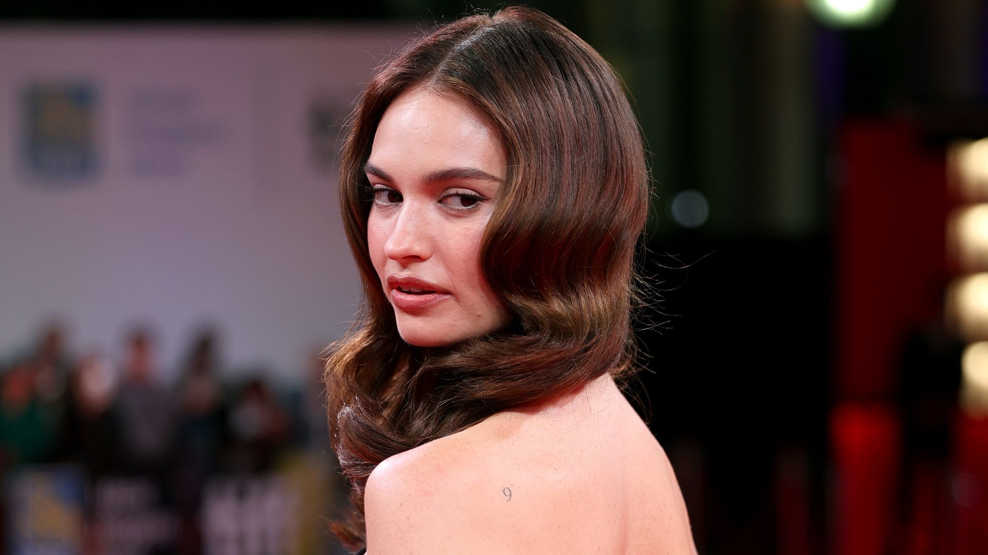 Lily James attends the premiere of "Swiped" during the 2025 Toronto International Film Festival at Roy Thomson Hall on September 09, 2025 in Toronto, Ontario. (Photo by Cindy Ord/Getty Images)