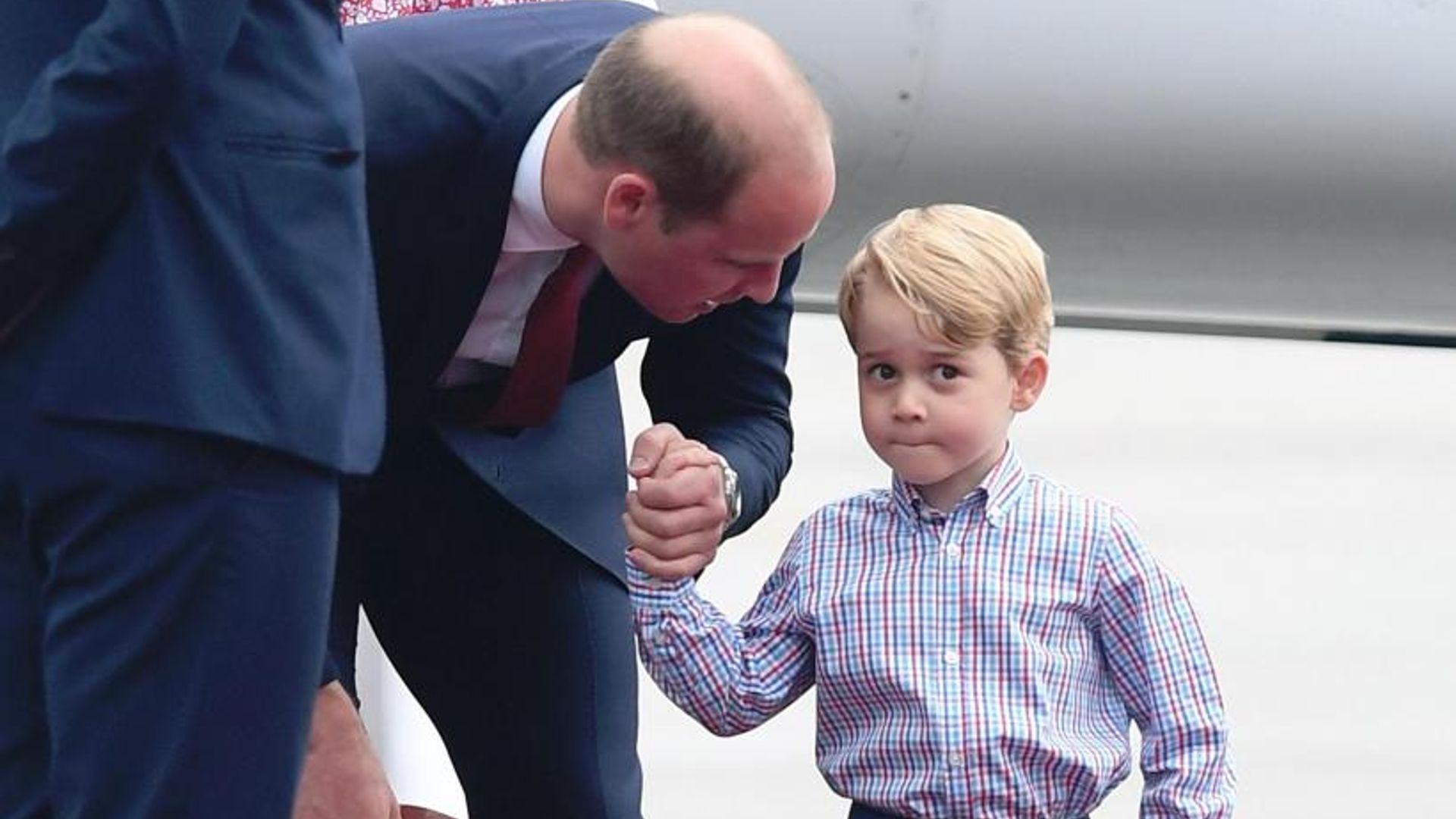 prince william and prince george arrive for royal tour of poland