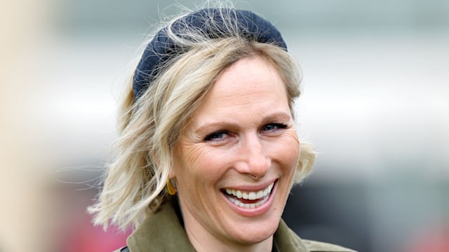 Zara Tindall attends day 2 of the April Meeting at Cheltenham Racecourse 