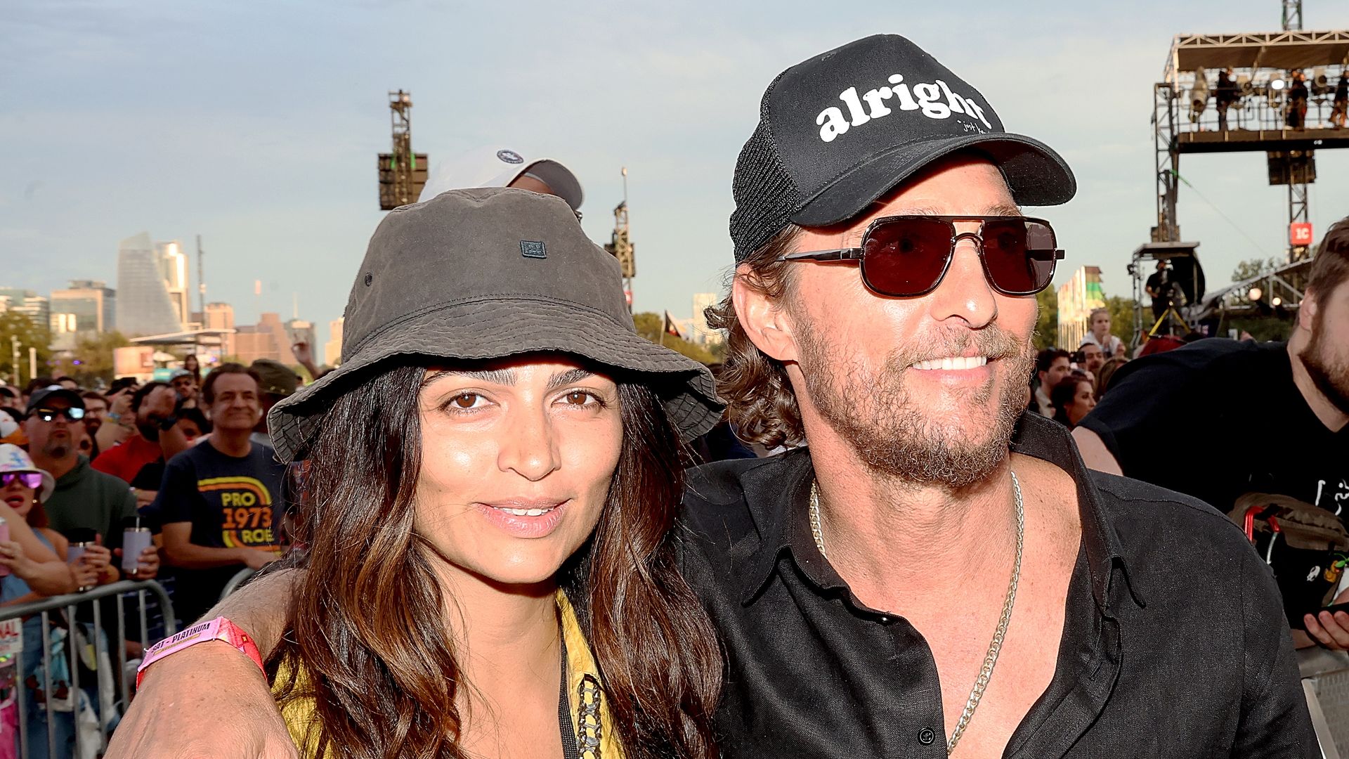 Camila Alves McConaughey (L) and Matthew McConaughey were glowing at the festival