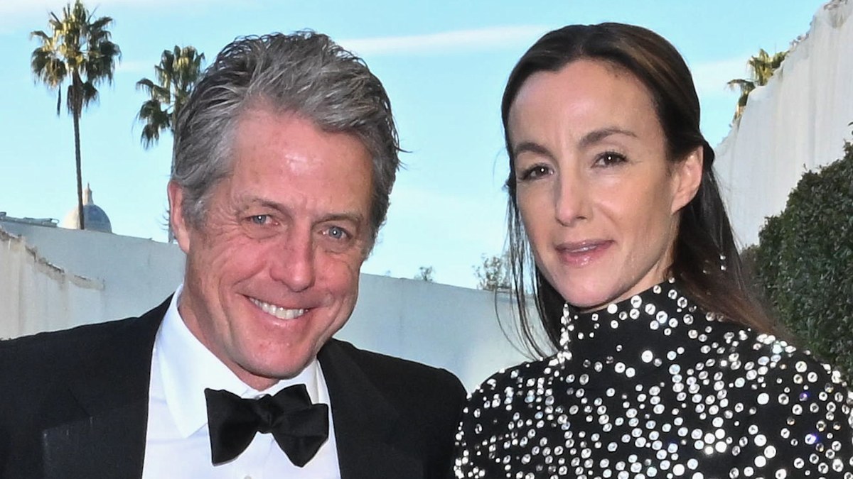 Hugh Grant, 64, puts on a brave face with wife Anna Eberstein, 41, after huge snub