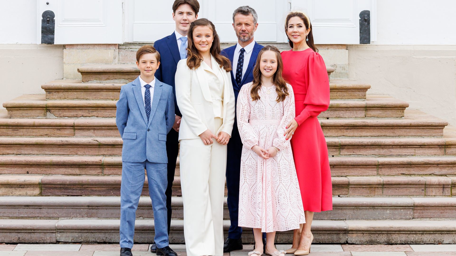 Crown Prince Frederik and Crown Princess Mary and their four children