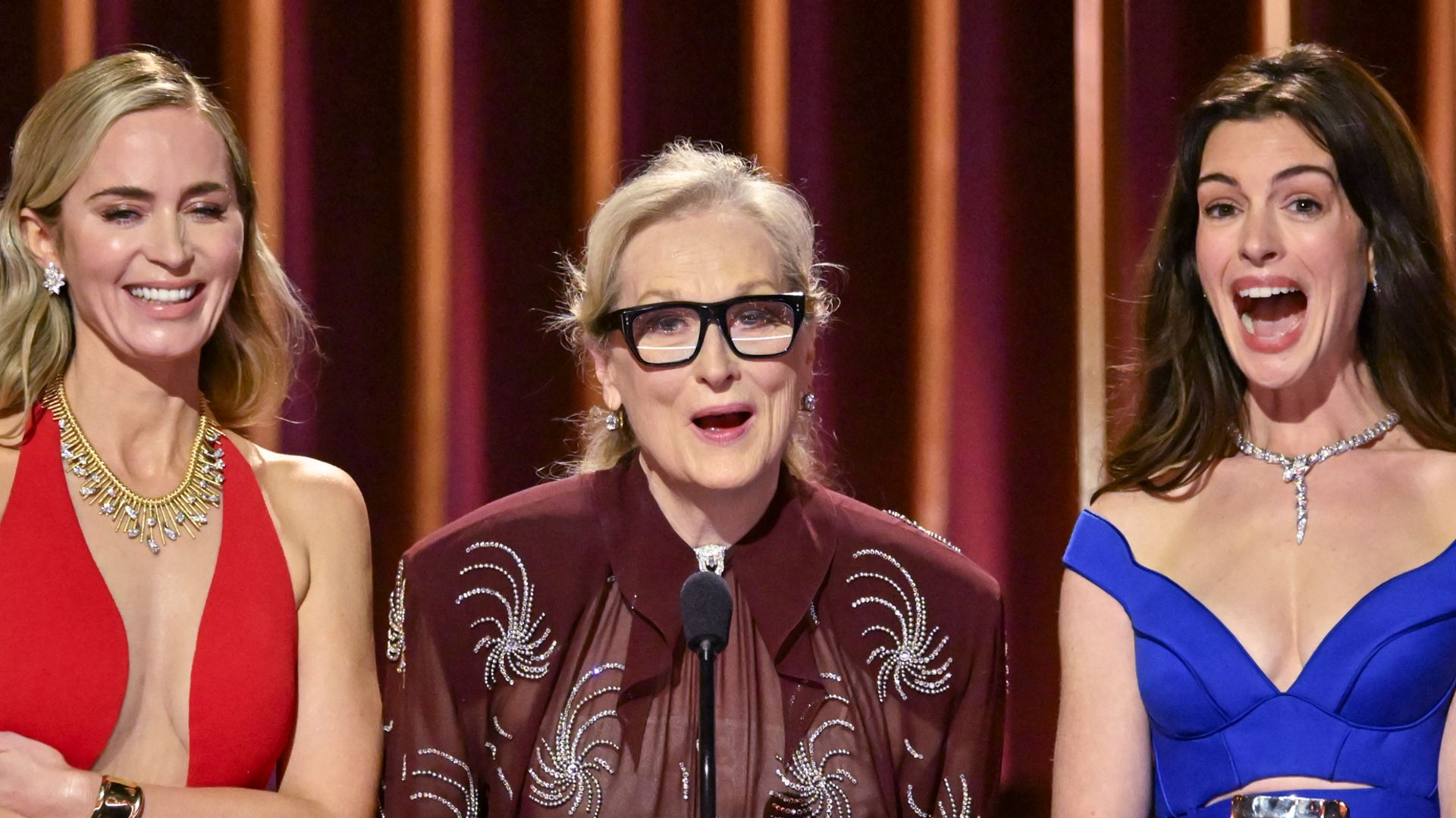 Emily Blunt, Meryl Streep and Anne Hathaway at the 30th Annual Screen Actors Guild Awards