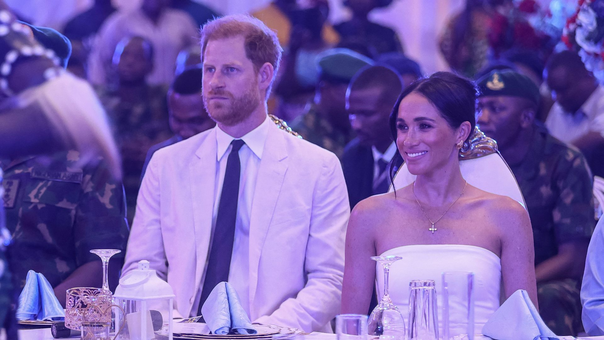 Prince Harry and Meghan attend lunch at the Nigerian Defence Headquarters in Abuja 
