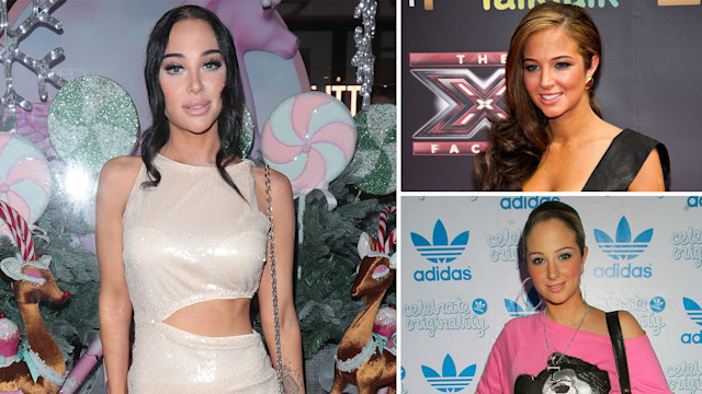 Collage of tulisa looking different throughout the years 