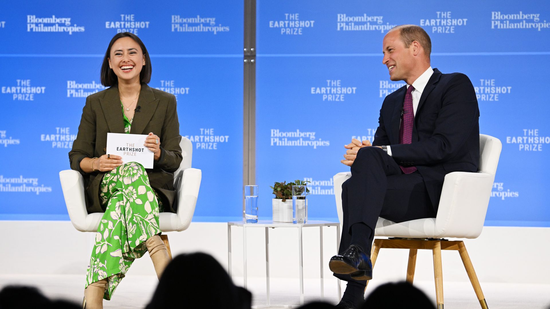 Vaitea Cowan with Prince William at The Earthshot Prize Innovation Summit in New York City last month