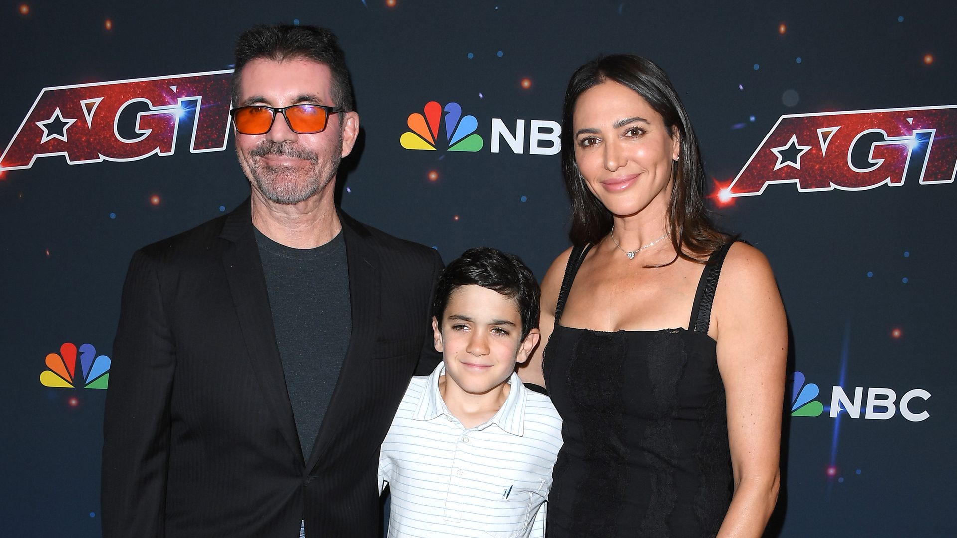 Simon Cowell, Eric Philip Cowell, and Lauren Silverman arrive at the Red Carpet For "America's Got Talent" Season 18 Finale in 2023