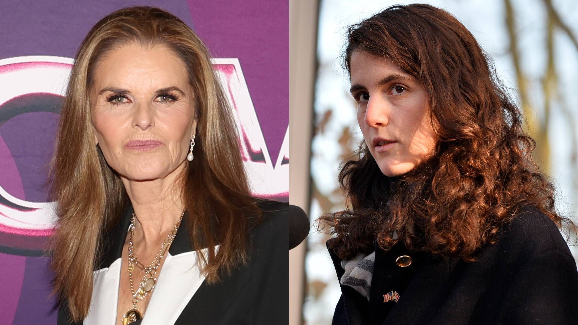 Maria Shriver with Tatiana Schlossberg split image