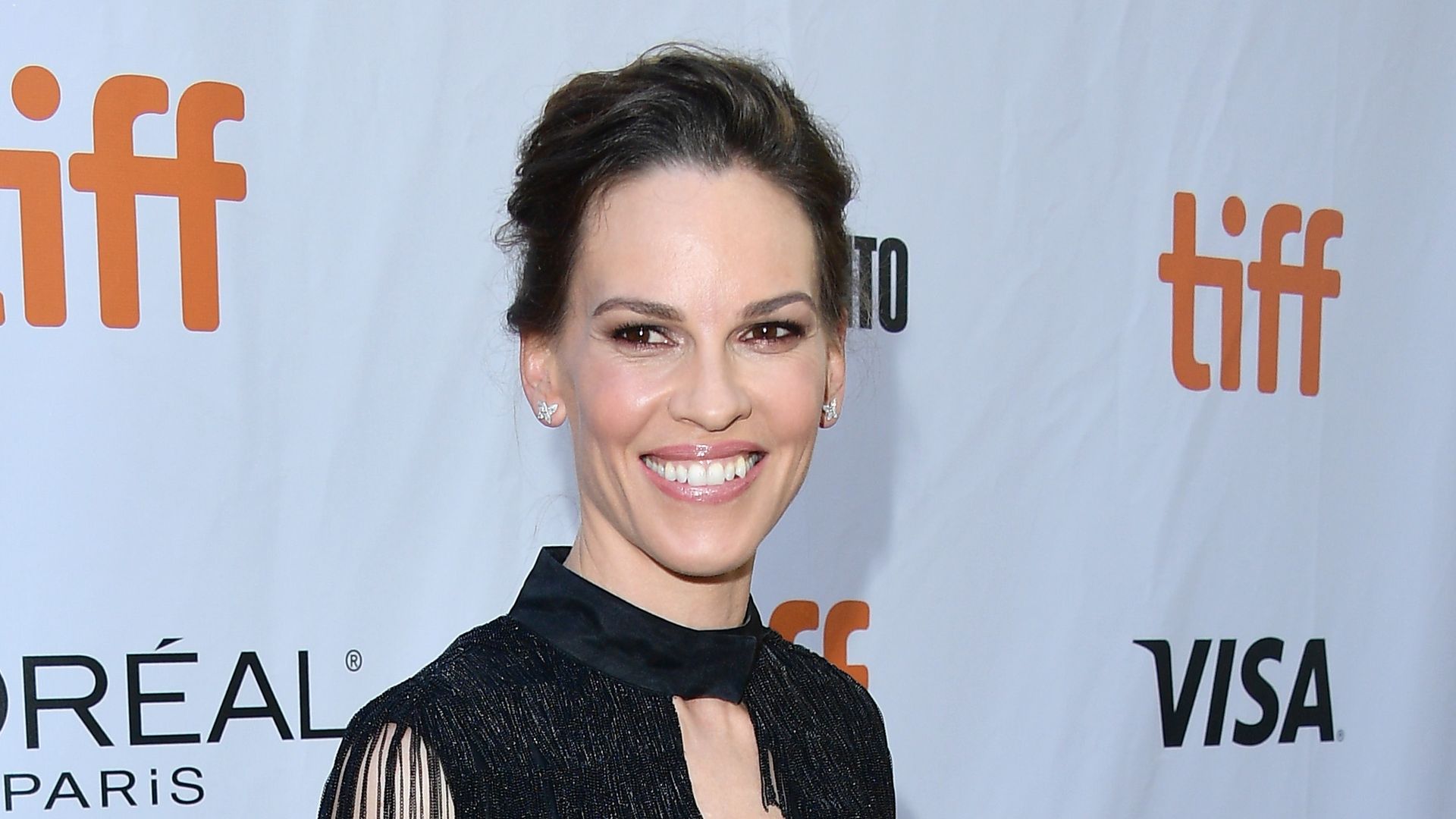 Hilary Swank attends the "What They Had" premiere during 2018 Toronto International Film Festival at Roy Thomson Hall on September 12, 2018 in Toronto, Canada. 