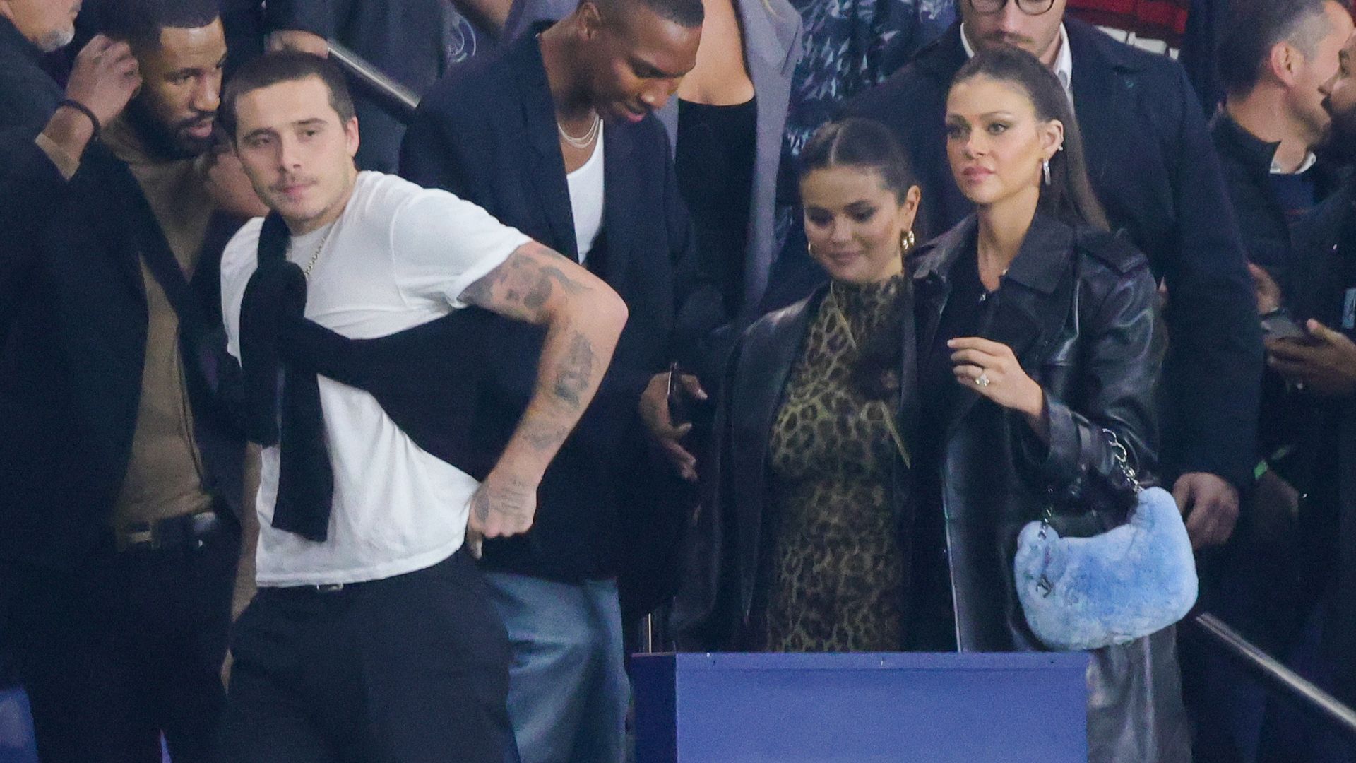 Brooklyn Beckham, Selena Gomez and Nicola Peltz at a match at Paris' Parc des Princes