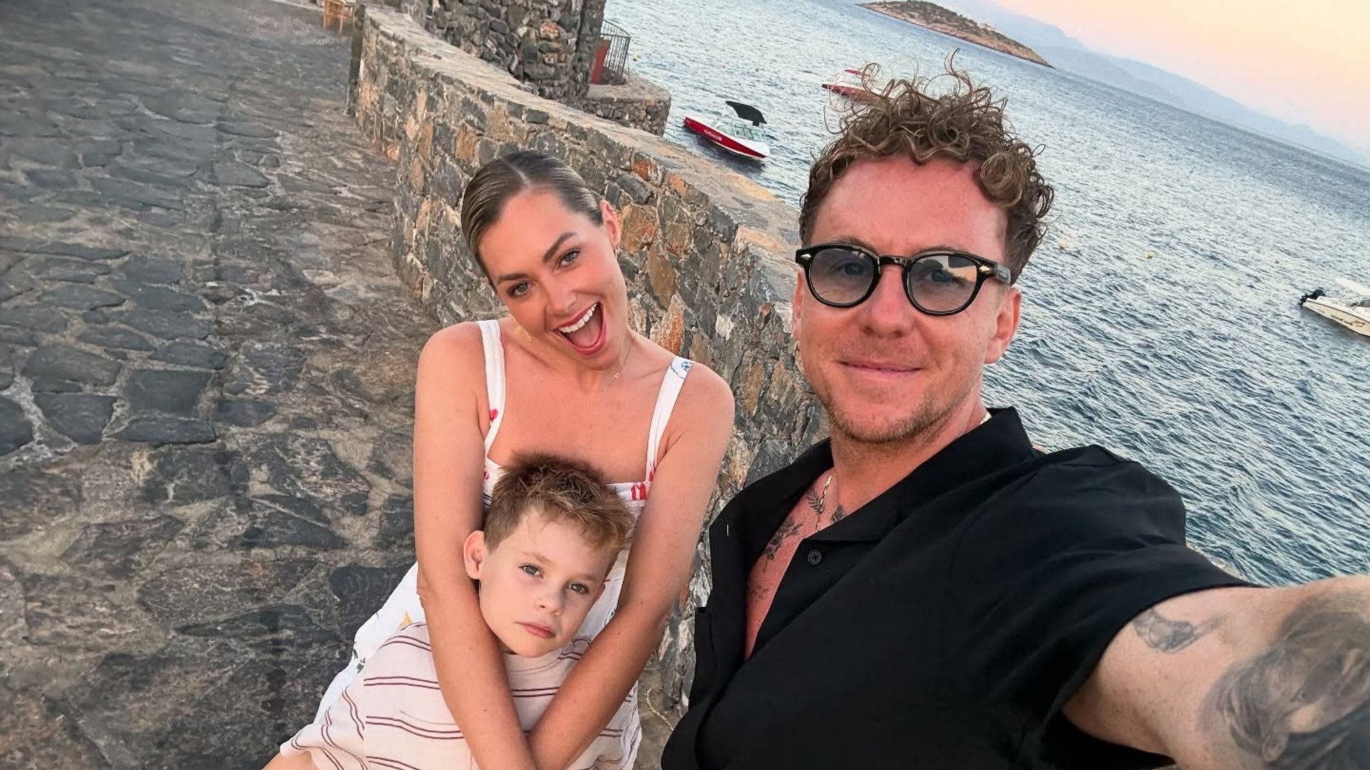 The happy family on holiday