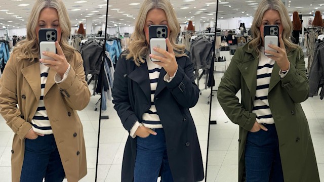 New Look trench coat try on session 