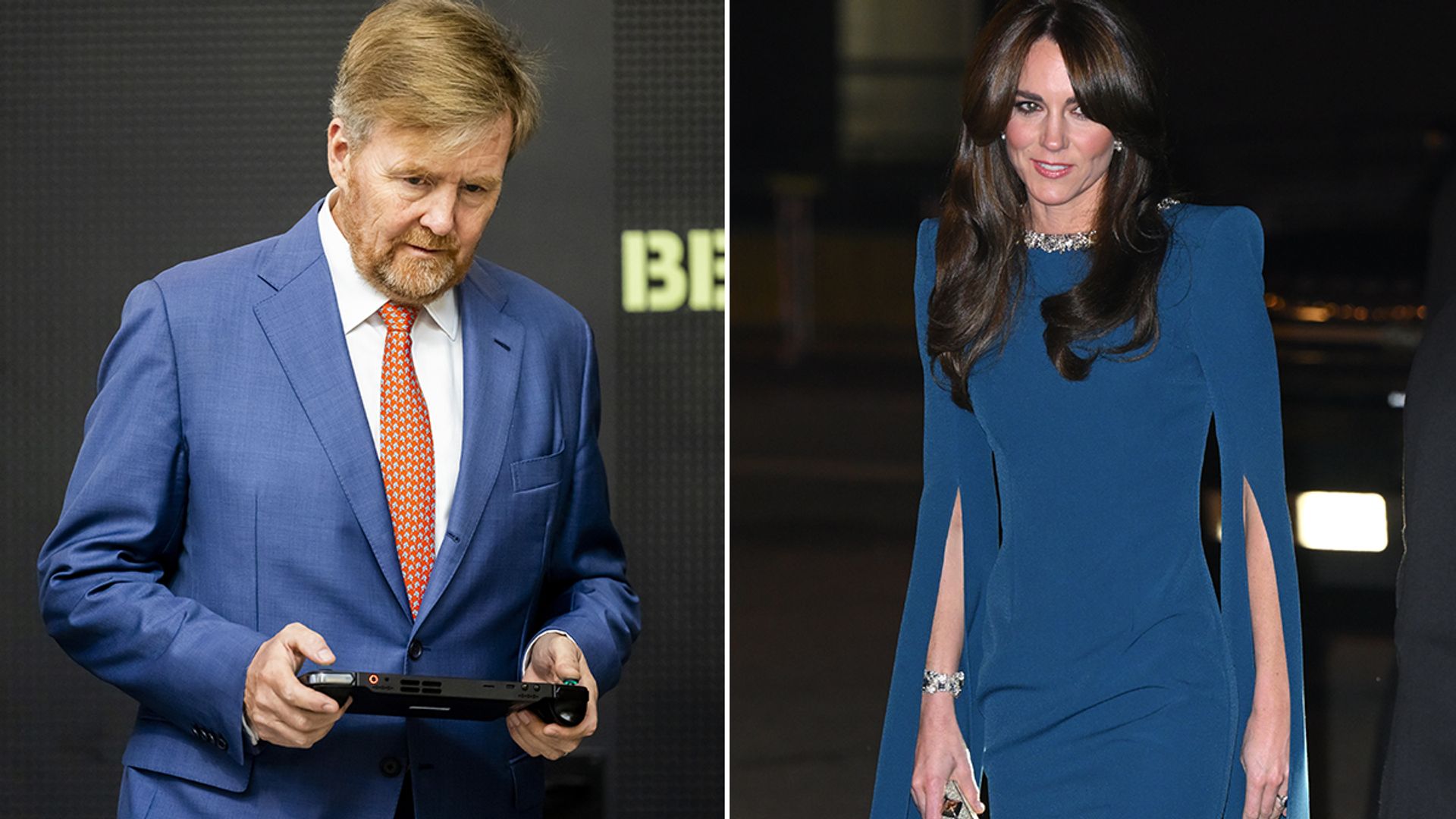 Split image of King Willem-Alexander and Kate Middleton