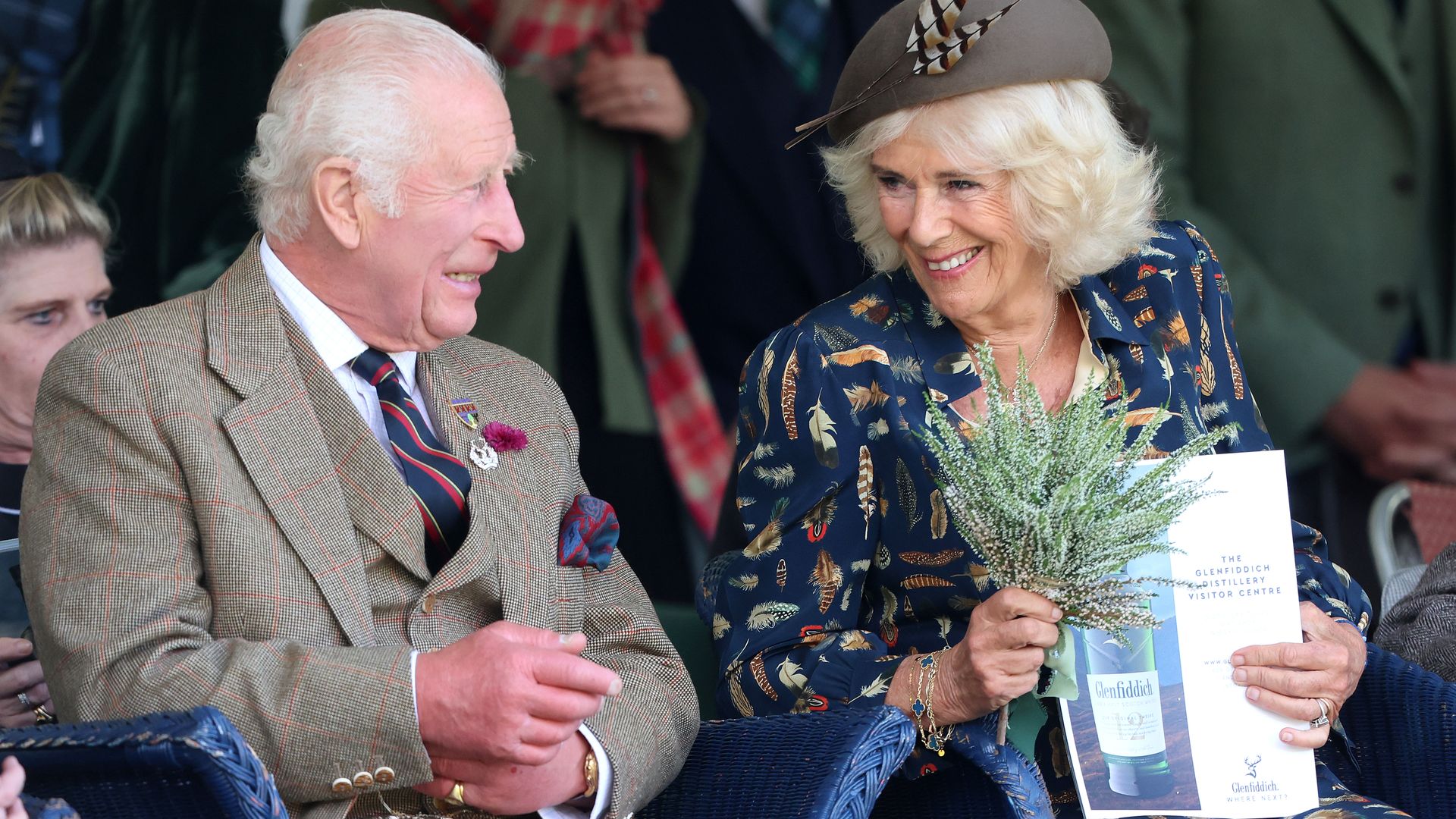 Queen Camilla with King Charles at  The Braemar Gathering