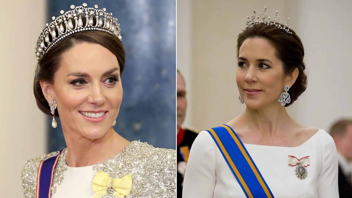 Queen Mary is Princess Kate's twin in identical dazzling gown