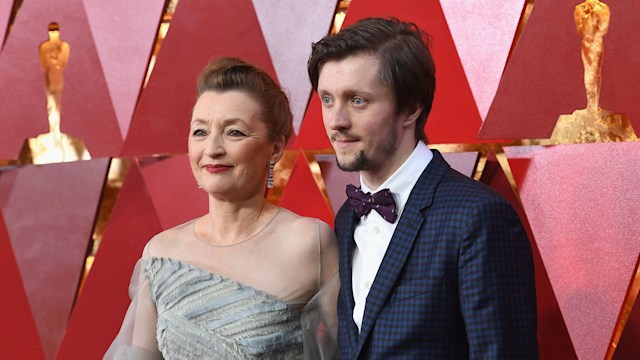 Lesley Manville with her son, Alfie Oldman 