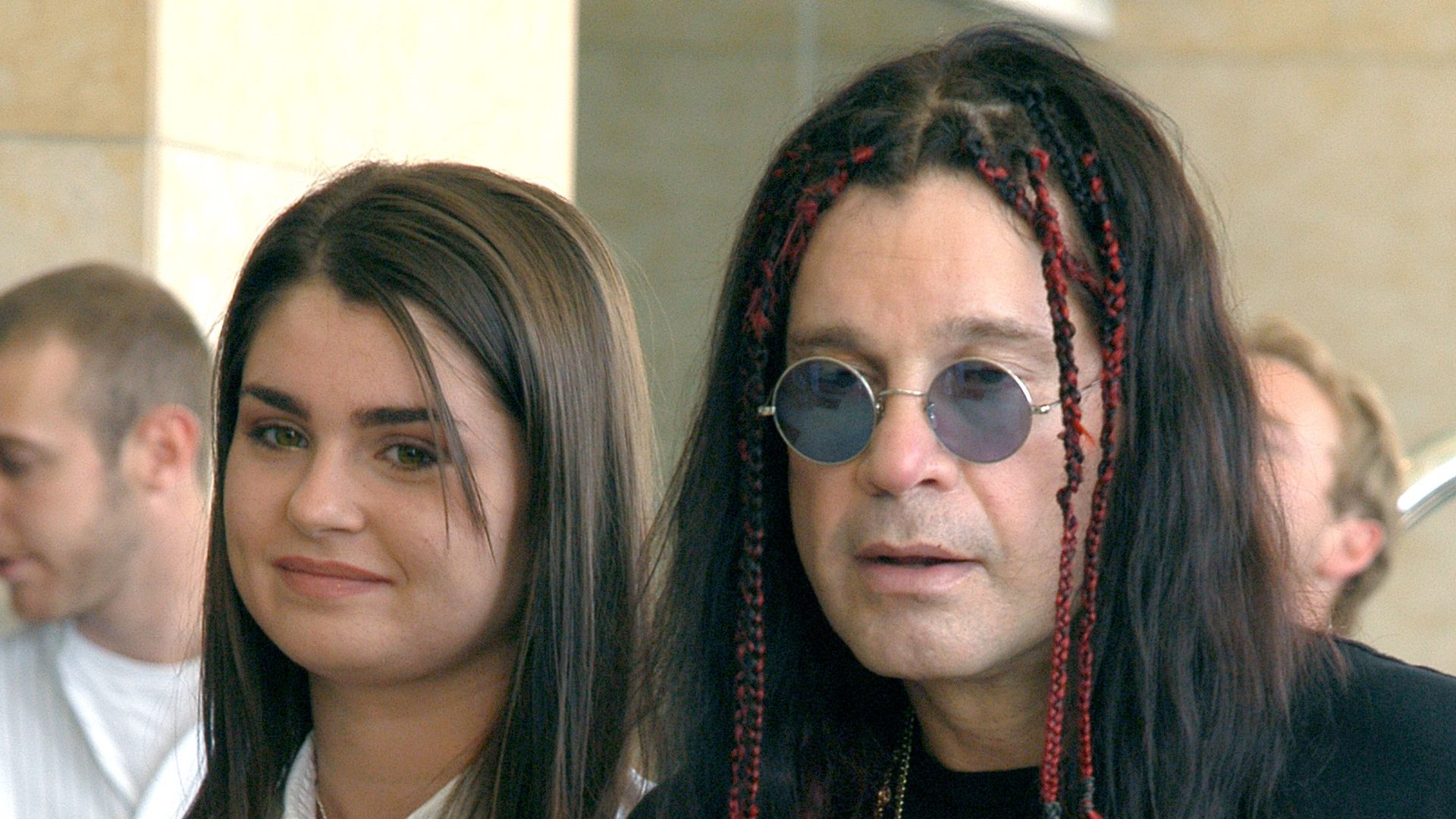 Aimee Osbourne and Ozzy Osbourne during TCA July 2003 Cable Press Tour - Arrivals - Day 1 at Renaissance Hollywood Hotel in Hollywood, California, United States