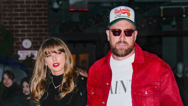Taylor Swift and Travis Kelce are seen on December 28, 2024 in New York City