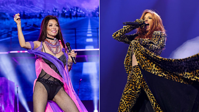 Shania Twain performing on her "Queen of Me Tour"