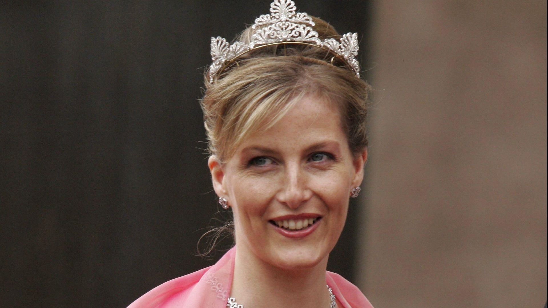 Duchess Sophie in a pink dress and tiara