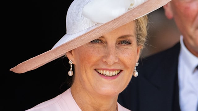 Duchess Sophie attends the Order of the Garter service at St. George's Chapel, Windsor Castle on June 16, 2025 in Windsor, England.