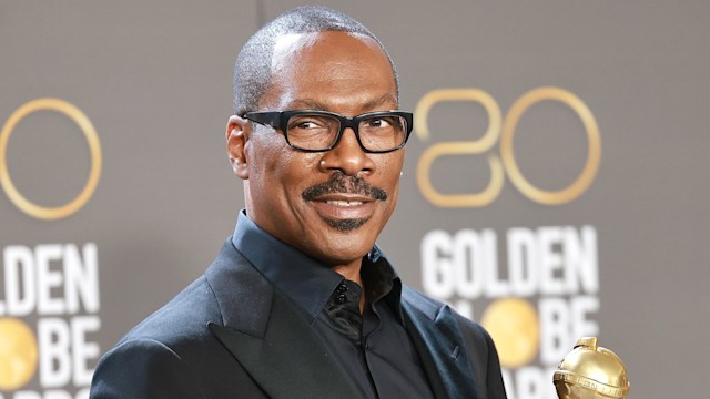 Eddie Murphy poses with the Cecil B. Demille Award in the press room during the 80th Annual Golden Globe Awards at The Beverly Hilton on January 10, 2023 in Beverly Hills, California