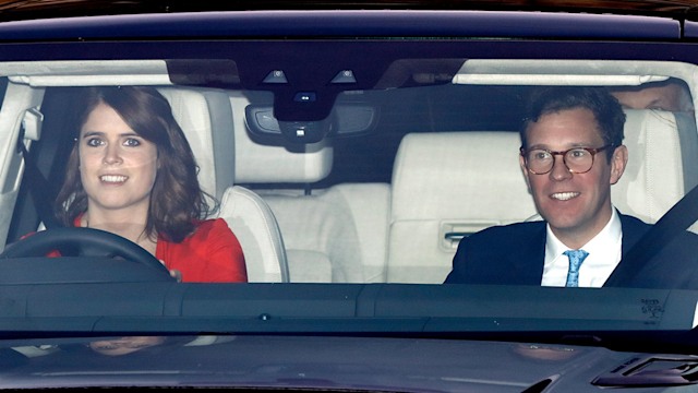 princess eugenie and jack brooksbank in car