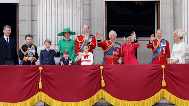 The royal family wave at crowds at Trooping the Colour