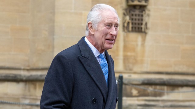 King Charles outside St George's Chapel, Windsor Castle