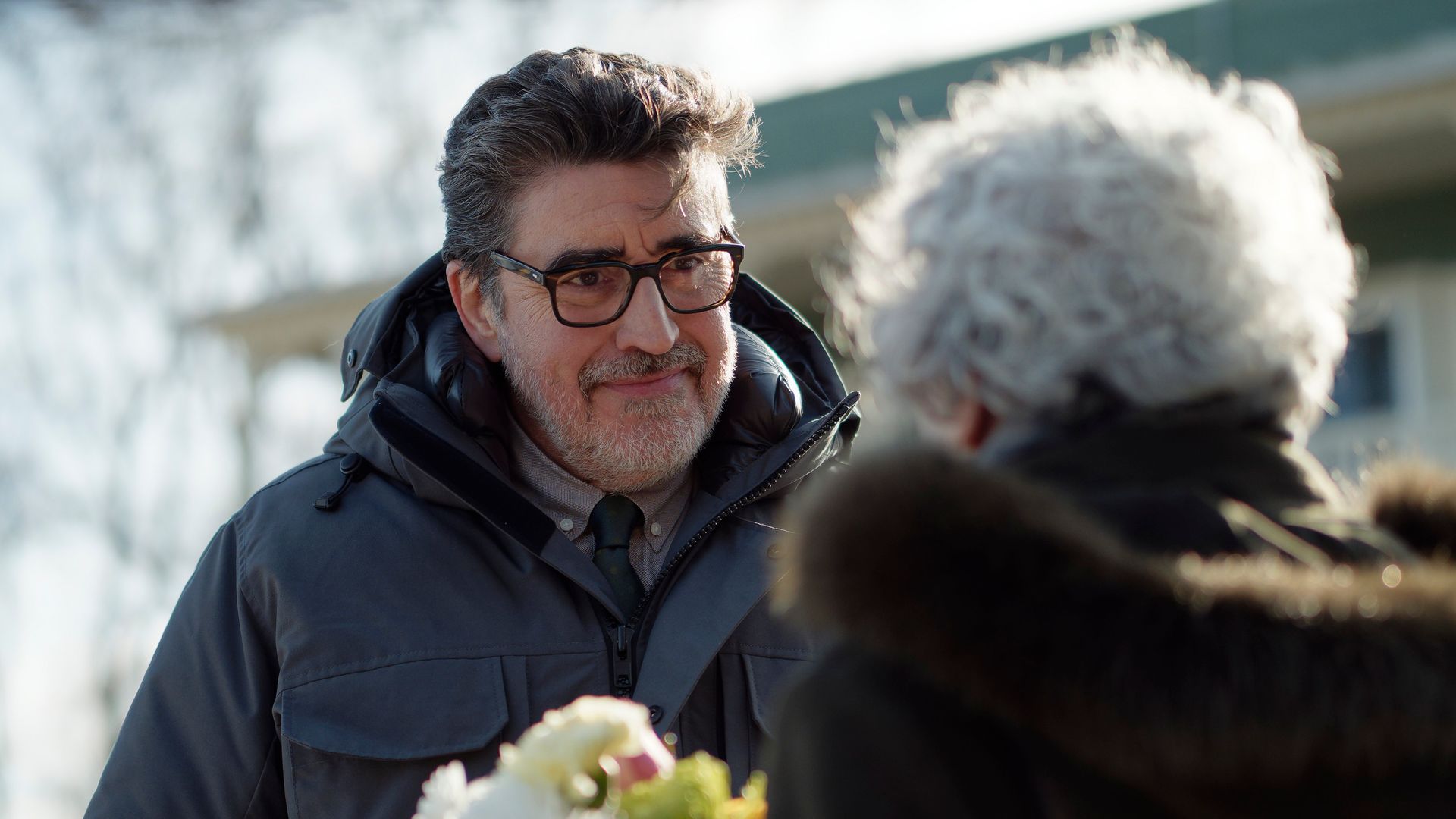 Alfred Molina and Jill Frappier in a scene from Three Pines