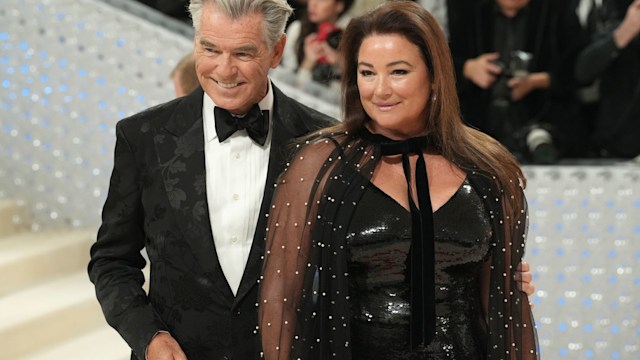 Pierce Brosnan and Keely Shaye Smith attend The 2023 Met Gala Celebrating "Karl Lagerfeld: A Line Of Beauty" at The Metropolitan Museum of Art on May 01, 2023 in New York City