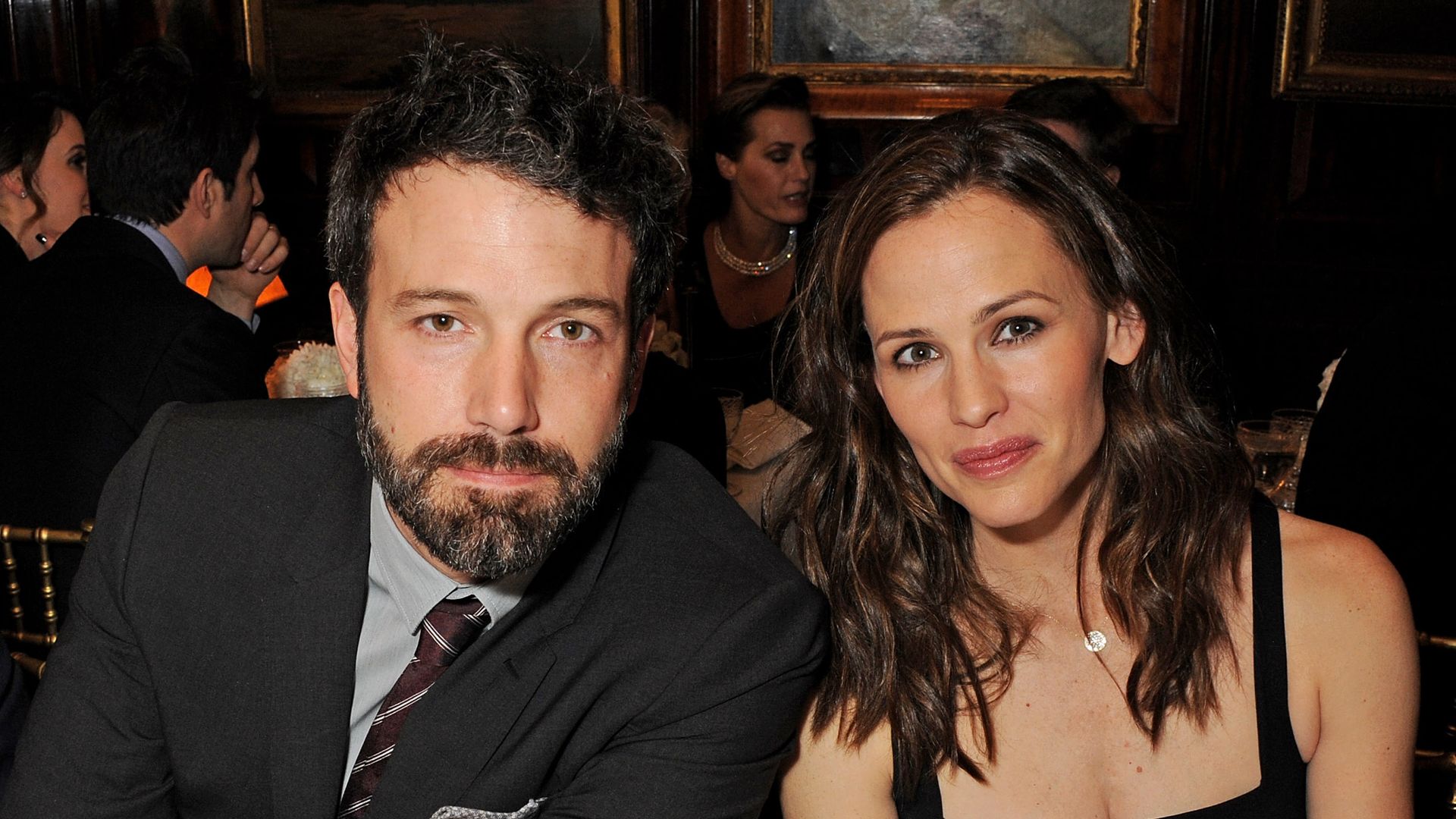 Ben Affleck (L) and Jennifer Garner attend the Charles Finch and Chanel Pre-BAFTA cocktail party and dinner at Annabel's on February 8, 2013 in London, England