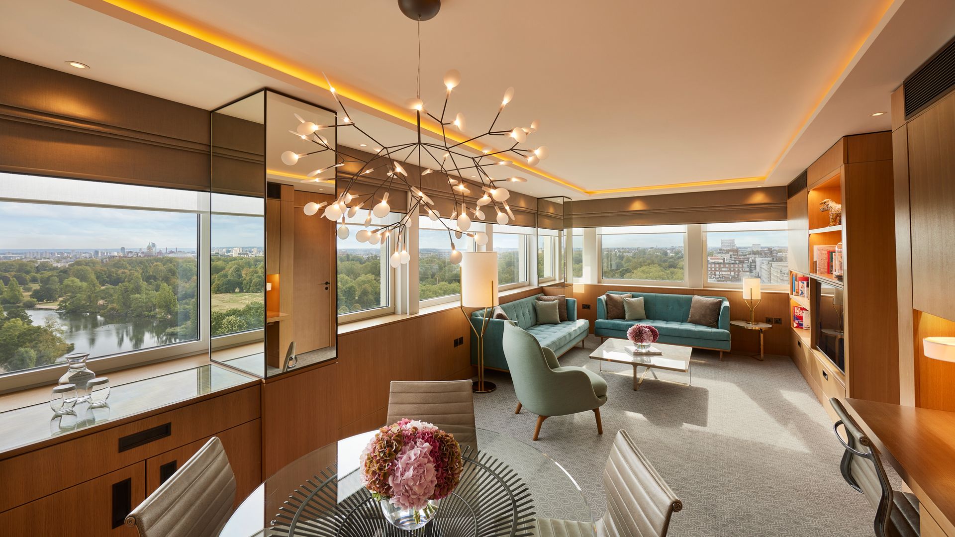 Park Suite lounge with views over Hyde Park at Royal Lancaster Hotel