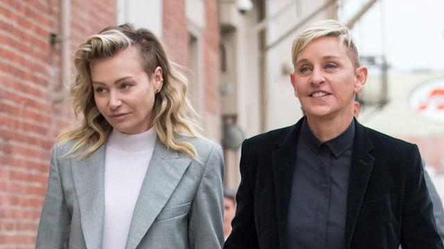 Portia de Rossi and Ellen DeGeneres are seen at 'Jimmy Kimmel Live'
