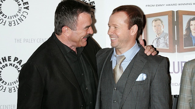 Donnie Wahlberg and Tom Selleck at a screening of Blue Bloods in 2010