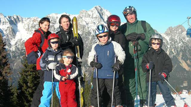 Thomas Whitaker from HELLO! posing in Leogang with family