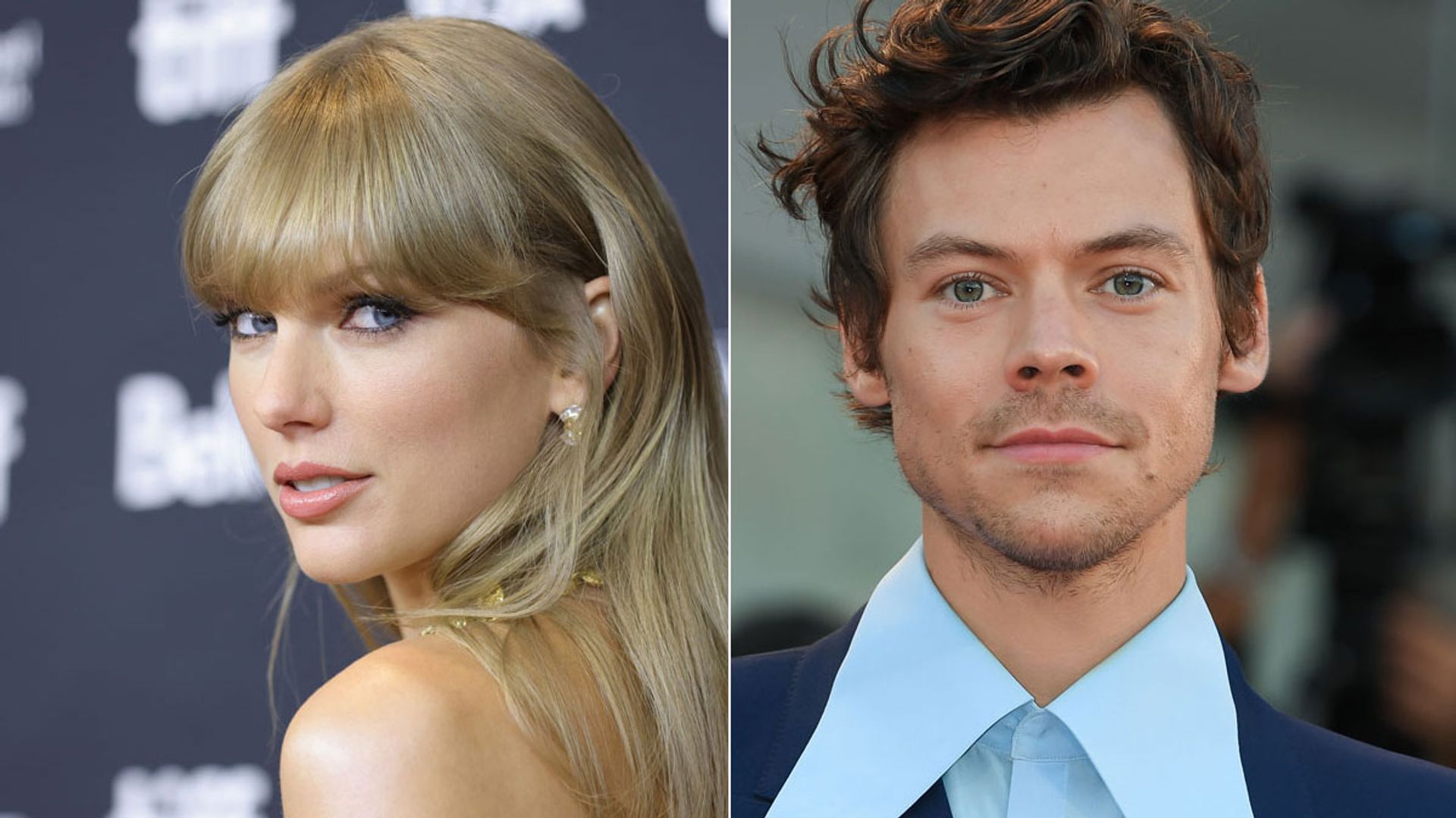 A split image of Taylor Swift and Harry Styles