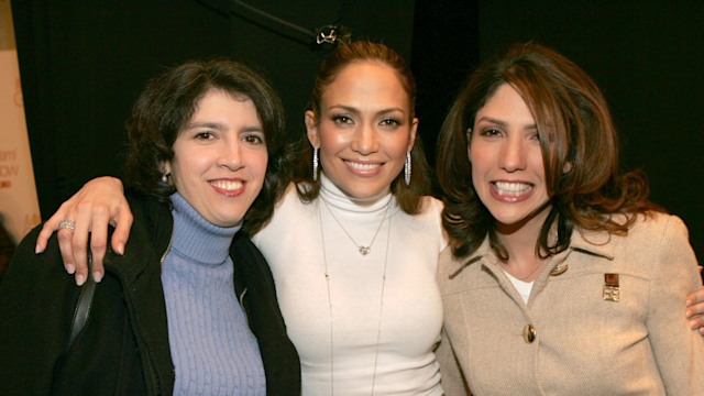 Leslie Lopez, Jennifer Lopez and Lynda Lopez at the The Tent, Bryant Park in New York City, New York