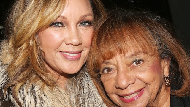 Vanessa Williams and mother Helen Williams pose at the opening night of The Roundabout Theater Company's production of Caroline, Or Change on Broadway at Studio 54 Theatre on October 27, 2021 in New York City.