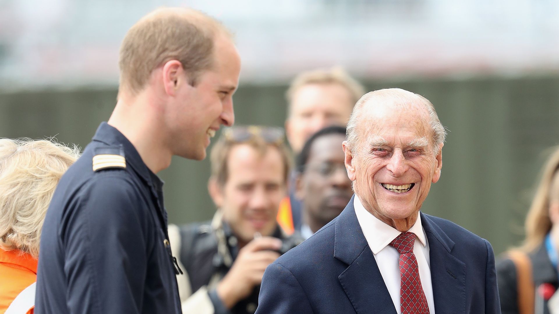 prince philip laughing with grandson prince william 