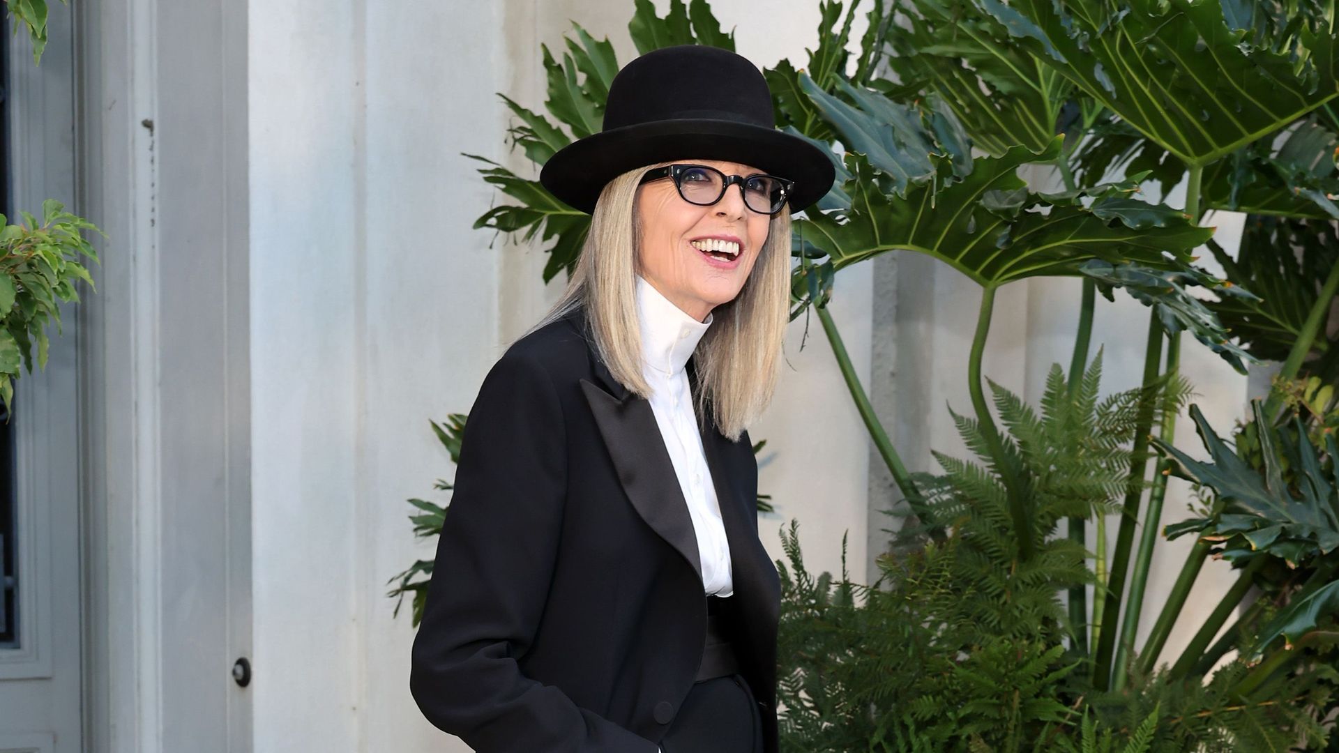 Diane Keaton attends the Ralph Lauren SS23 Runway Show at The Huntington Library, Art Collections, and Botanical Gardens