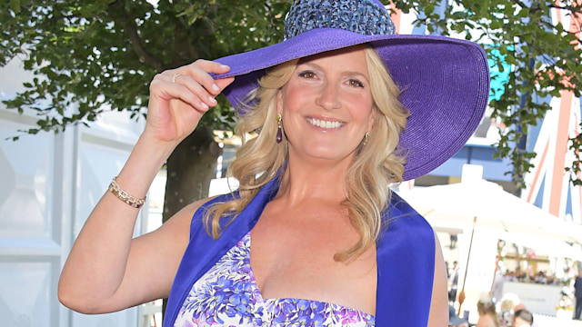 Penny Lancaster in floral dress