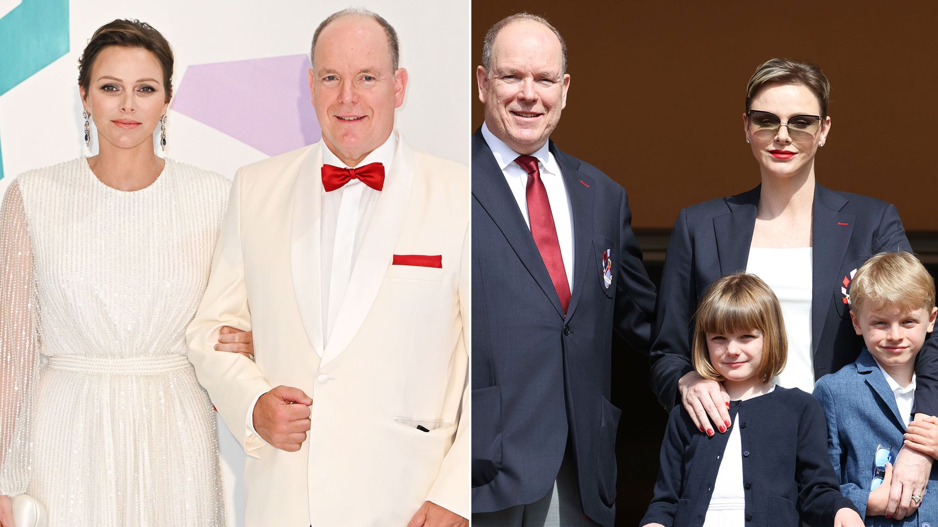 Prince Albert with Princess Charlene and their children, Princess Gabriella and Prince Jacques